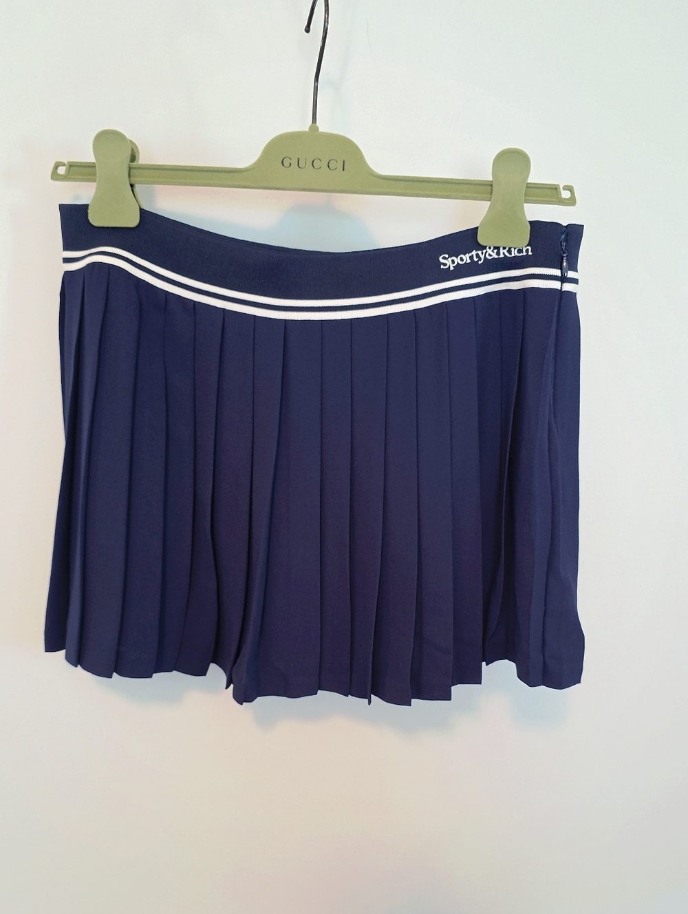 Sporty And Rich Abigail Navy Mini Tennis Pleated Skirt Size Large - Picture 7 of 11